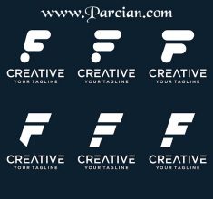 طراحی لوگو با حرف f