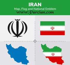 پرچم و نقشه ایران لایه باز