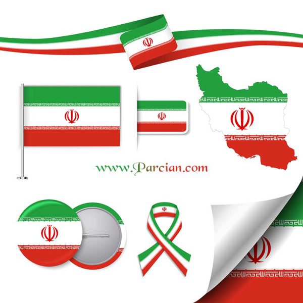 عکس نقشه ایران به صورت پرچم