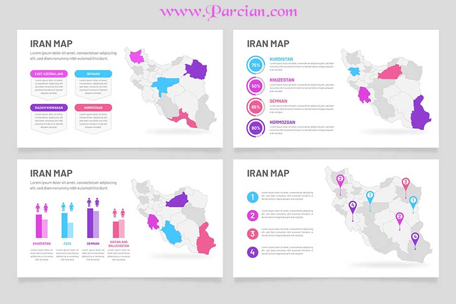 دانلود فایل لایه باز اینفوگرافیک نقشه ایران