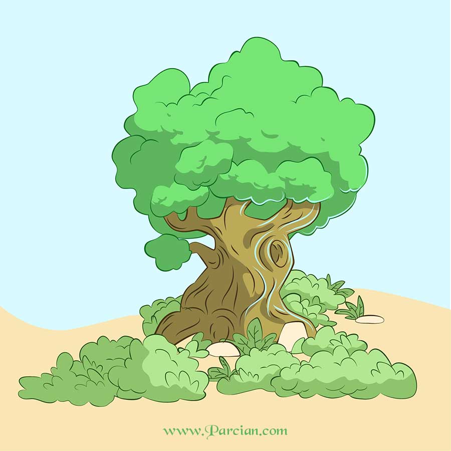 طرح کارتونی درخت